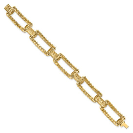 Anyel's 14K Polished and Textured Fancy Bracelet