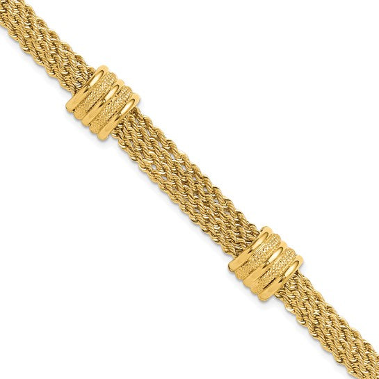 Anyels 14K Polished and Diamond-cut Fancy Bracelet