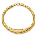 Leslie's 14K Polished and Grooved 4 to 9mm Graduated 7.5 inch Bracelet