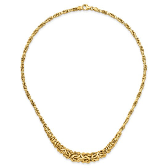 Leslie's 14K Polished Byzantine 11.0mm Graduated 18 inch Necklace