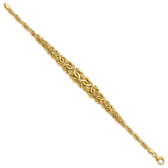Anyel's 14K Polished Byzantine Graduated Bracelet