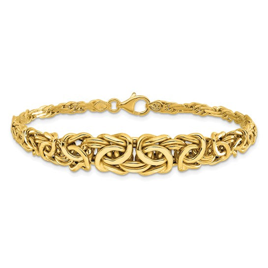 Anyel's 14K Polished Byzantine Graduated Bracelet