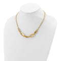 Anyel's 14K Polished and Satin 2-strand Fancy Link with 1in ext. Necklace