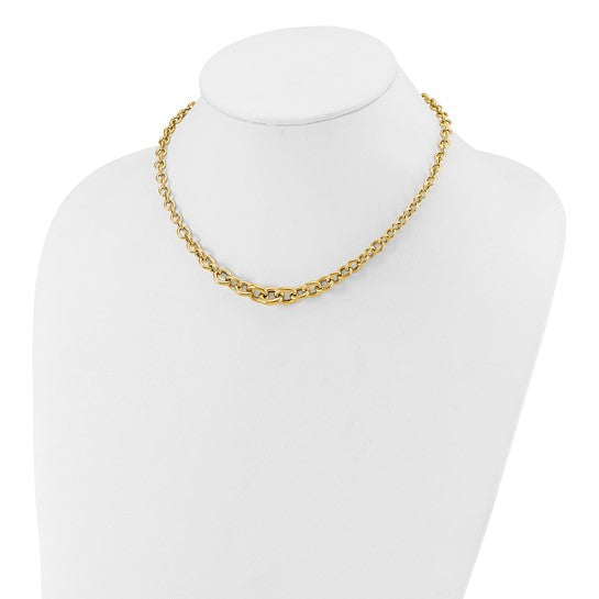 Anyel's 14K Polished Fancy Graduated Circle Link Necklace