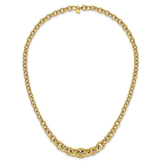 Anyel's 14K Polished Fancy Graduated Circle Link Necklace