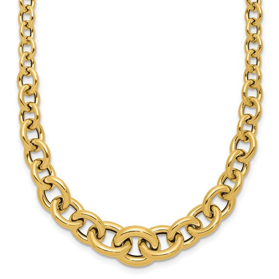 Anyel's 14K Polished Fancy Graduated Circle Link Necklace
