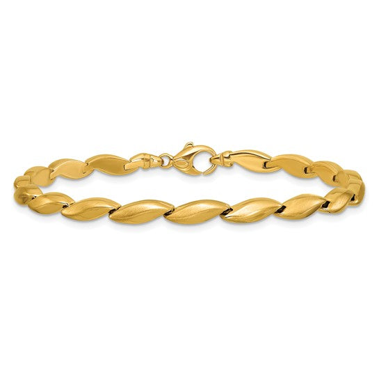 Anyel's 14K Polished and Satin 4.2mm Fancy Link Bracelet