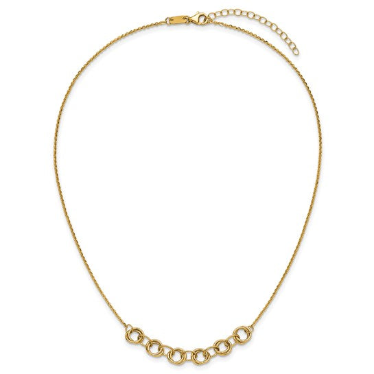 Anyel's 14K Polished Circles 16 Inch Necklace with 2 Inch extender