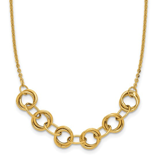 Anyel's 14K Polished Circles 16 Inch Necklace with 2 Inch extender