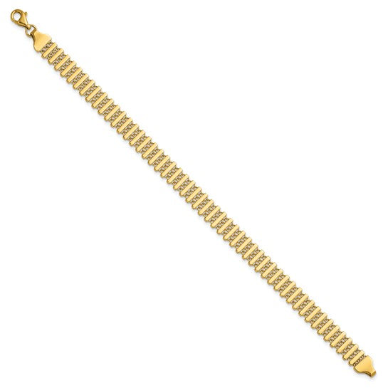 Anyel's 14K Polished Fancy Open Bar Link 7.5 inch Bracelet