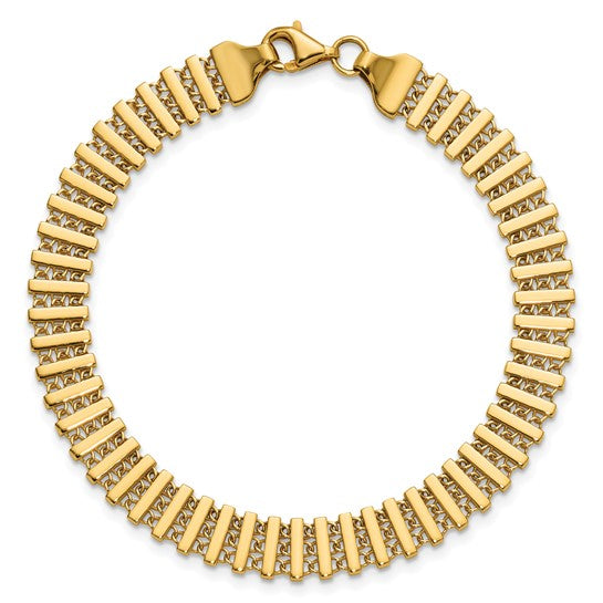Anyel's 14K Polished Fancy Open Bar Link 7.5 inch Bracelet