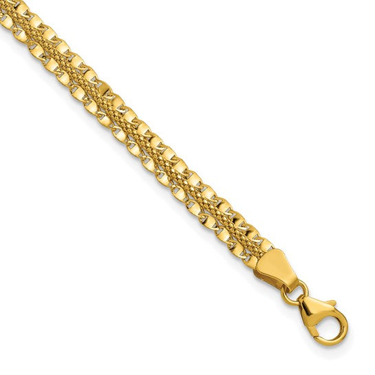 Anyel's 14K Polished and Textured Fancy 7.5 inch Bracelet