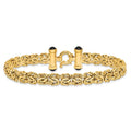 Anyel's 14K Polished 9.0mm Fancy Link with Black Onyx 8 inch Bracelet