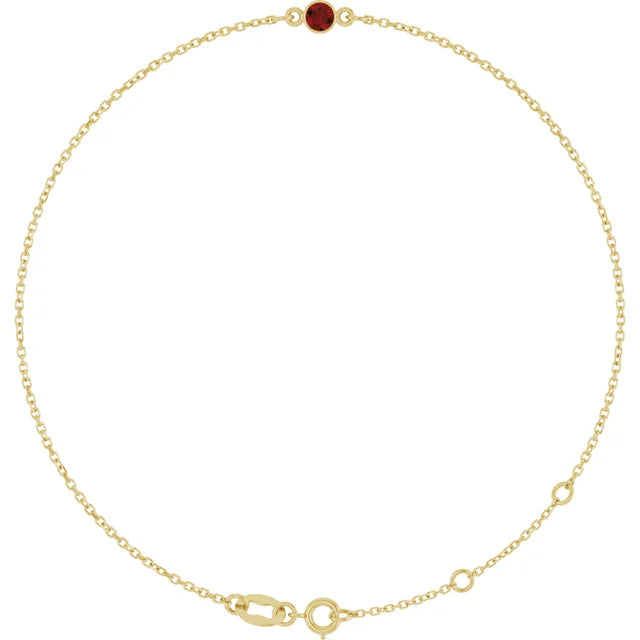 14K Yellow Gold Lab-Grown 6 1/2-7 1/2" Bracelet