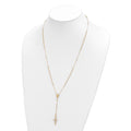 14K Polished Crucifix and Miraculous Medal with Faceted Beads 24 inch Rosary Necklace