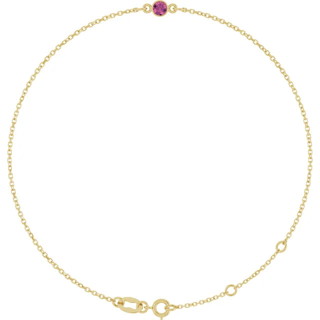 14K Yellow Gold Lab-Grown 6 1/2-7 1/2" Bracelet