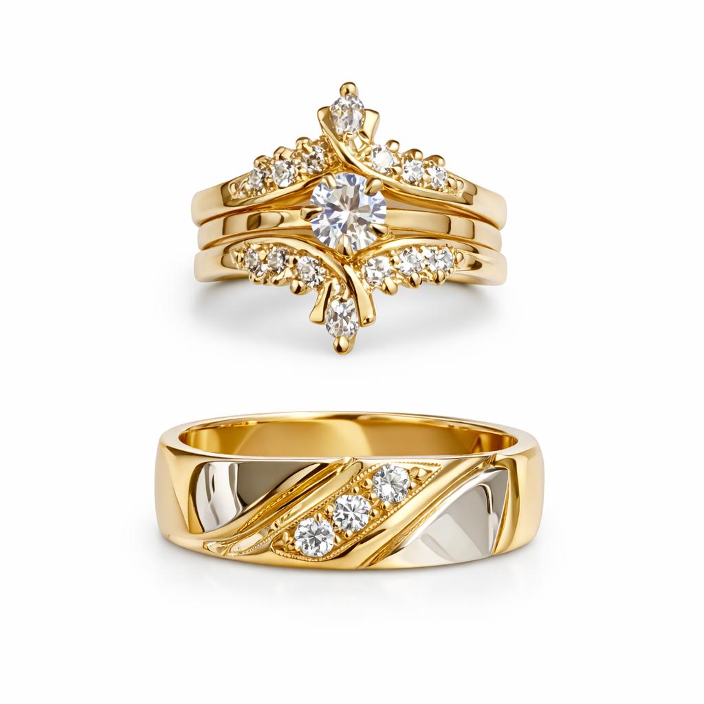 Fusión Perfecta – Set de Anillos en Oro 14K