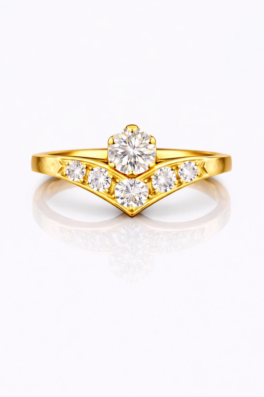 Anillo Corona V Elegance 14K