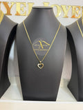 Cadena corte brillo con corazon 22¨ -2mm