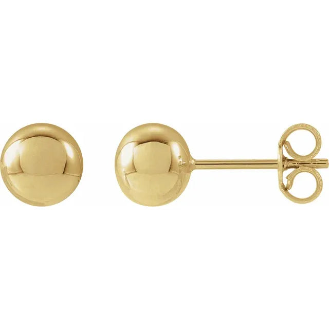14K Yellow Gold 5 mm Ball Earrings