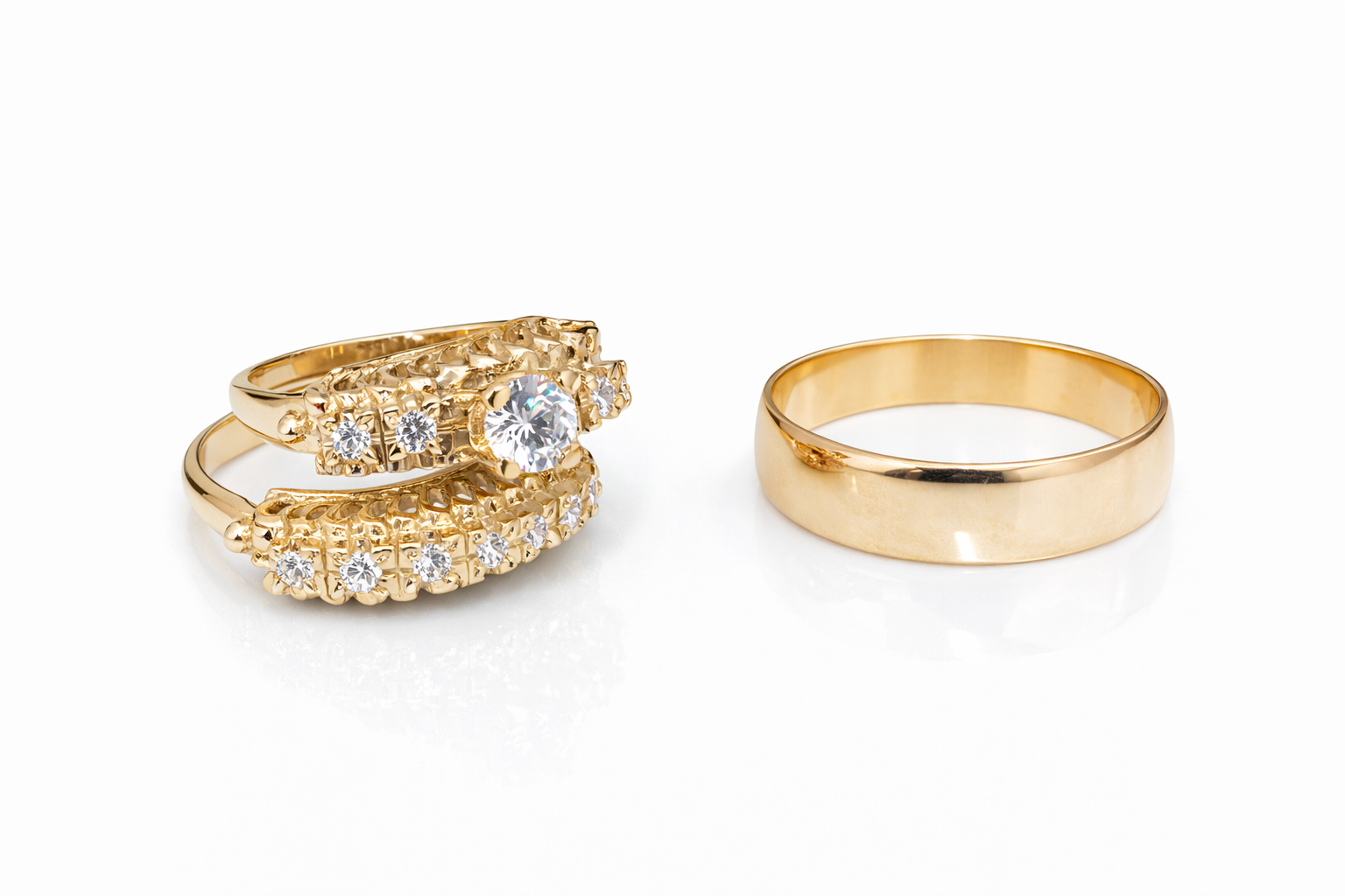Juego de Anillos Imperial Crown en Oro 14K