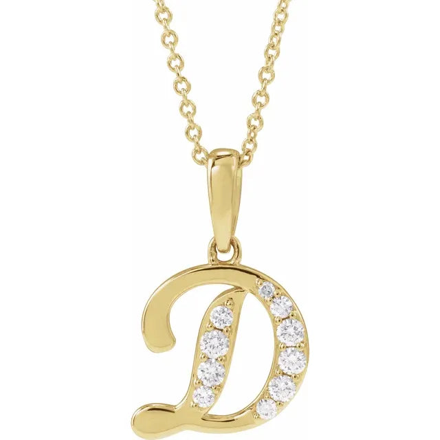 14K Yellow Gold 1/5 CTW Natural Diamond 18" Necklace