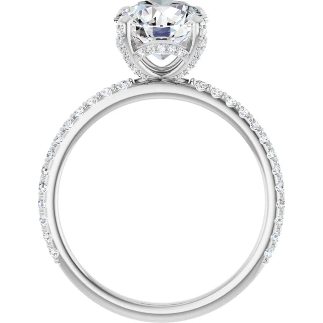 White Gold Round Engagement Ring Mounting