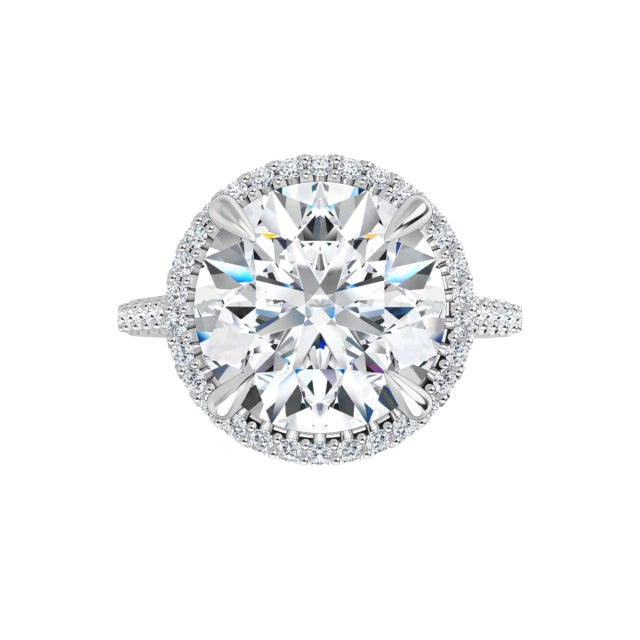 14K White Gold 10x8 mm Emerald Engagement Ring Mounting
