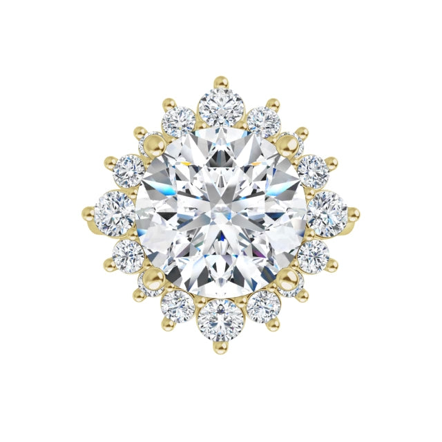 10K Yellow Gold Round Engagement Ring Mounting
