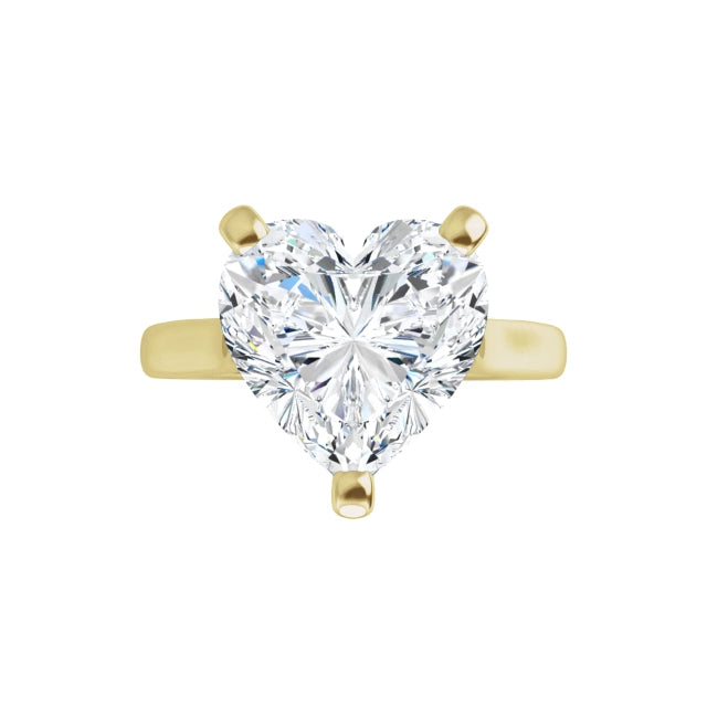10K Yellow Gold 10x10 mm Heart Engagement Ring Mounting