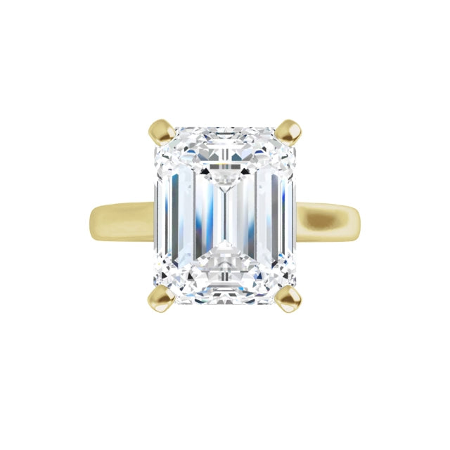 10K Yellow Gold 10x8 mm Emerald Engagement Ring Mounting