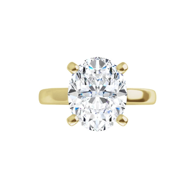10K Yellow Gold 10x8 mm Oval Engagement Ring Mounting