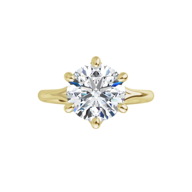 14K Yellow Gold Lab-Grown Diamond Solitaire Engagement Ring