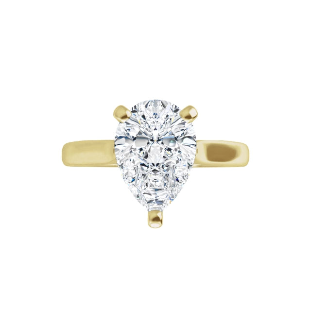 10K Yellow Gold 10x7 mm Pear Engagement Ring Mounting