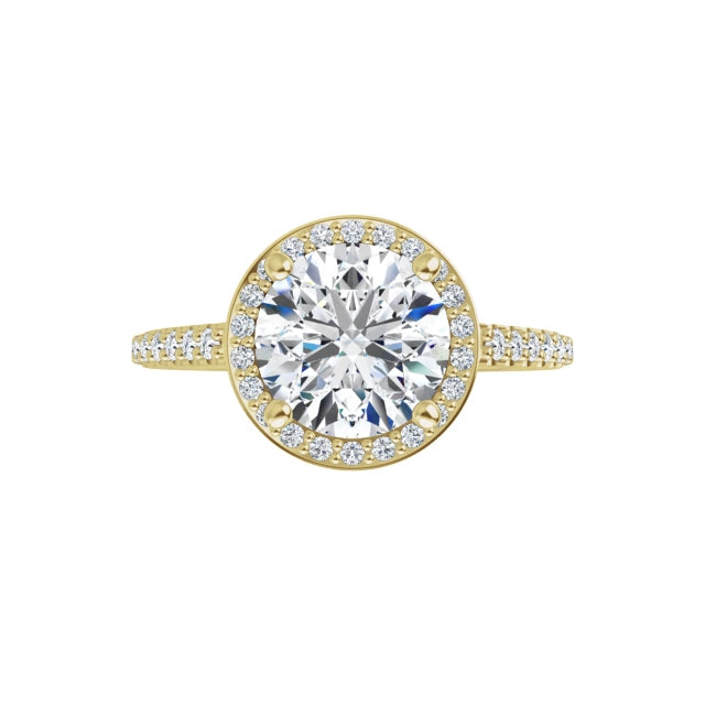 10K Yellow Gold Halo Engagement Ring