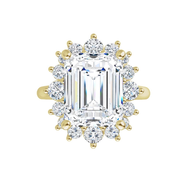 10K Yellow Gold Emerald Engagement Ring Mounting