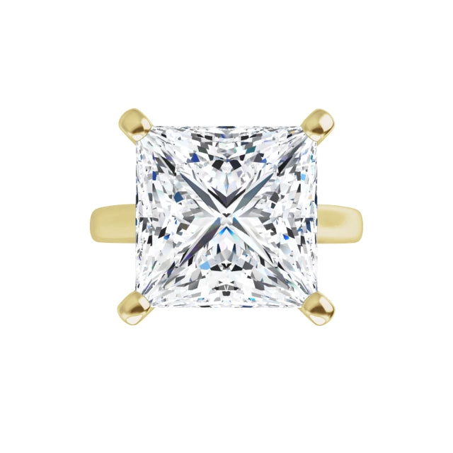 10K Yellow Gold 10 mm Square Engagement Ring Mounting
