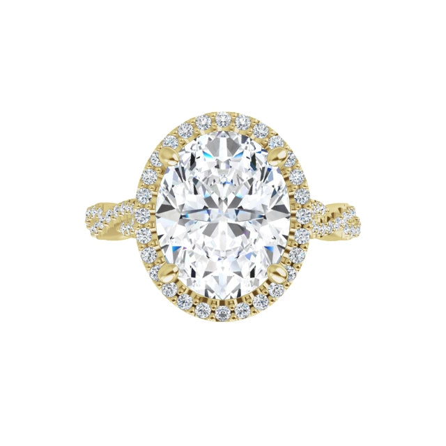 14K Yellow Gold 10x8 mm Oval Engagement Ring Mounting