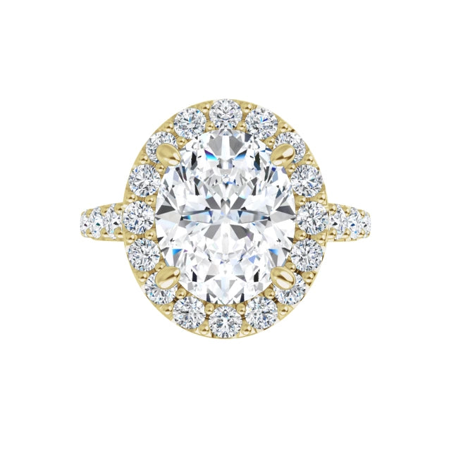 10K Yellow Gold Oval Engagement Ring Mounting