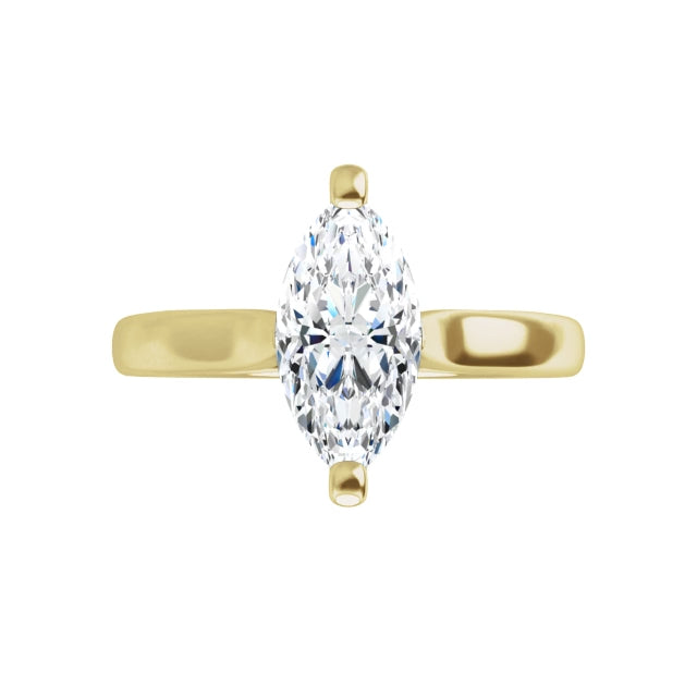 10K Yellow Gold 10x5 mm Marquise Engagement Ring Mounting