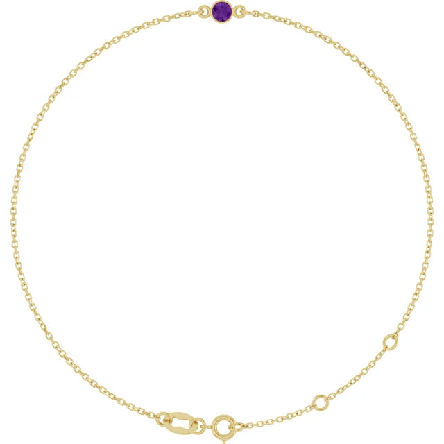 14K Yellow Gold Lab-Grown 6 1/2-7 1/2" Bracelet